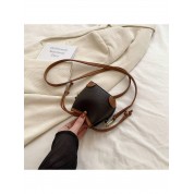 Brown Leather Bucket Bag Crossbody