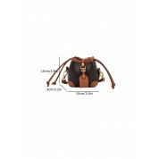 Brown Leather Bucket Bag Crossbody