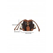 Brown Leather Bucket Bag Crossbody