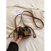 Brown Leather Bucket Bag Crossbody