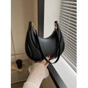 Black Leather Chain Shoulder Bag