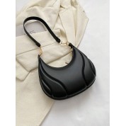 Black Leather Chain Shoulder Bag