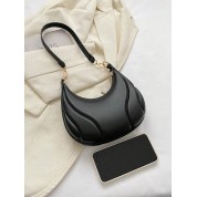 Black Leather Chain Shoulder Bag