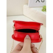 Red Crossbody Bag With Chain