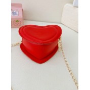 Red Crossbody Bag With Chain