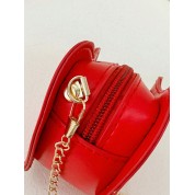 Red Crossbody Bag With Chain