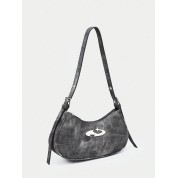 Leather Shoulder Bag With Crossbody Strap