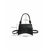 Black Leather Handbag With Shoulder Strap