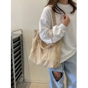 Large Beige Leather Tote Bag