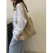 Large Beige Leather Tote Bag