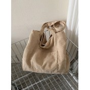 Large Beige Leather Tote Bag