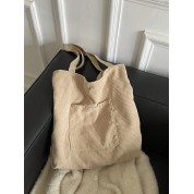 Large Beige Leather Tote Bag