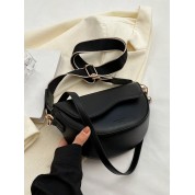 Black Leather Bag With Shoulder Strap