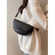 Black Leather Bag With Shoulder Strap