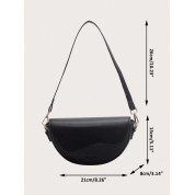 Black Leather Bag With Shoulder Strap