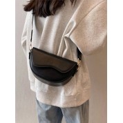 Black Leather Bag With Shoulder Strap