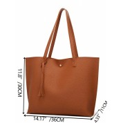 Vintage Brown Leather Tote Bag