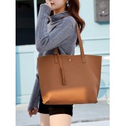 Vintage Brown Leather Tote Bag