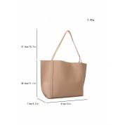 Large Faux Leather Tote Shoulder Bag