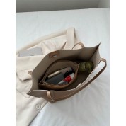 Large Faux Leather Tote Shoulder Bag