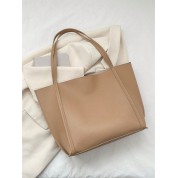 Large Faux Leather Tote Shoulder Bag