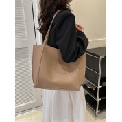 Large Faux Leather Tote Shoulder Bag