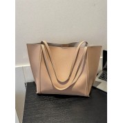 Large Faux Leather Tote Shoulder Bag