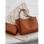 Large Leather Shoulder Tote Bag