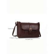 Brown Leather Crossbody Flap Bag