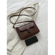 Brown Leather Crossbody Flap Bag