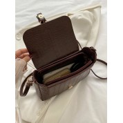 Brown Leather Crossbody Flap Bag