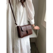 Brown Leather Crossbody Flap Bag