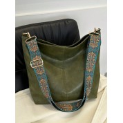 Wide Strap Canvas Tote Bag