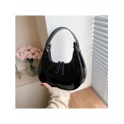 Small Black Patent Leather Shoulder Bag