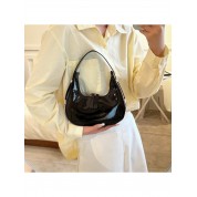 Small Black Patent Leather Shoulder Bag