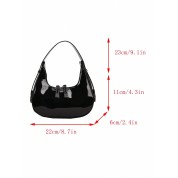 Small Black Patent Leather Shoulder Bag