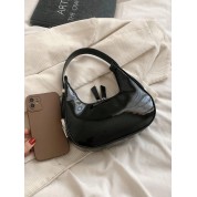 Small Black Patent Leather Shoulder Bag