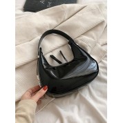 Small Black Patent Leather Shoulder Bag