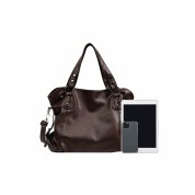 Plain Brown Leather Tote Bag