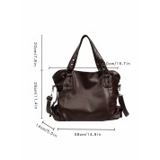 Plain Brown Leather Tote Bag