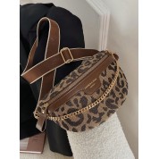 Designer Leopard Print Shoulder Bag