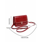 Red Crossbody Bag With Gold Chain