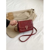 Red Crossbody Bag With Gold Chain