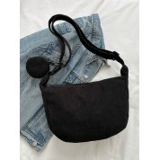 Black New Heart Crossbody Bag