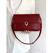 Red Leather Shoulder Bag Vintage