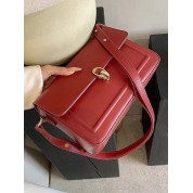 Red Leather Shoulder Bag Vintage