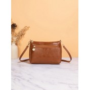 Ladies Brown Leather Crossbody Bag