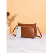 Ladies Brown Leather Crossbody Bag