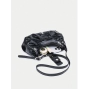 Black Shoulder Bag With Silver Chain Strap