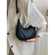 Black Leather Chain Shoulder Bag